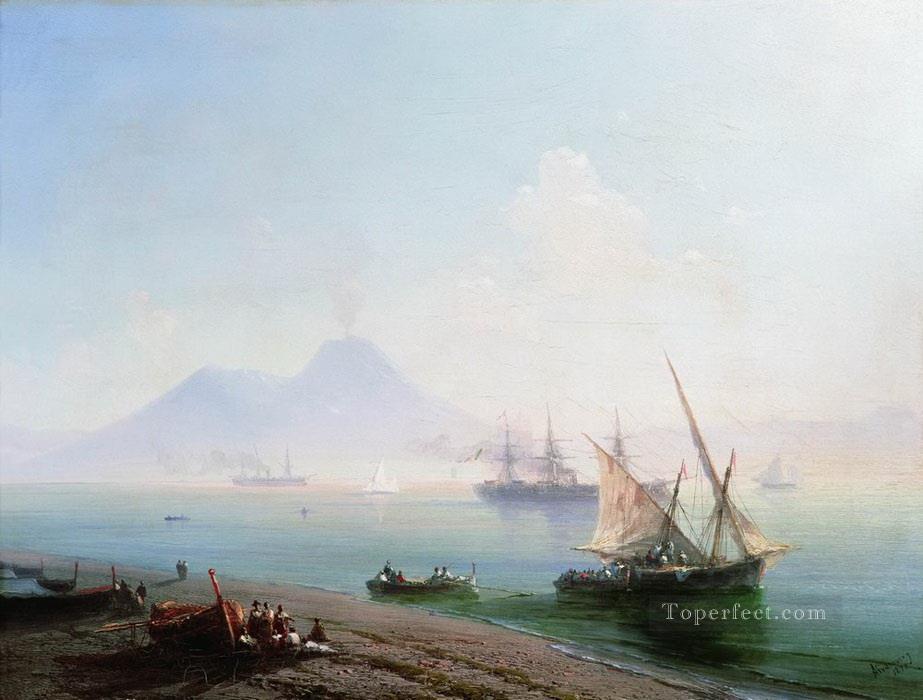La bahía de Nápoles en la mañana 1877 Romántico ruso Ivan Aivazovsky Pintura al óleo